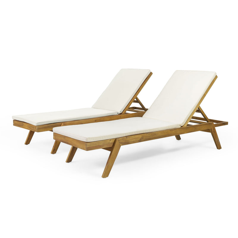 Nebulon - Outdoor Adjustable Chaise Lounge With Water Resistant Cushions (Set of 2)