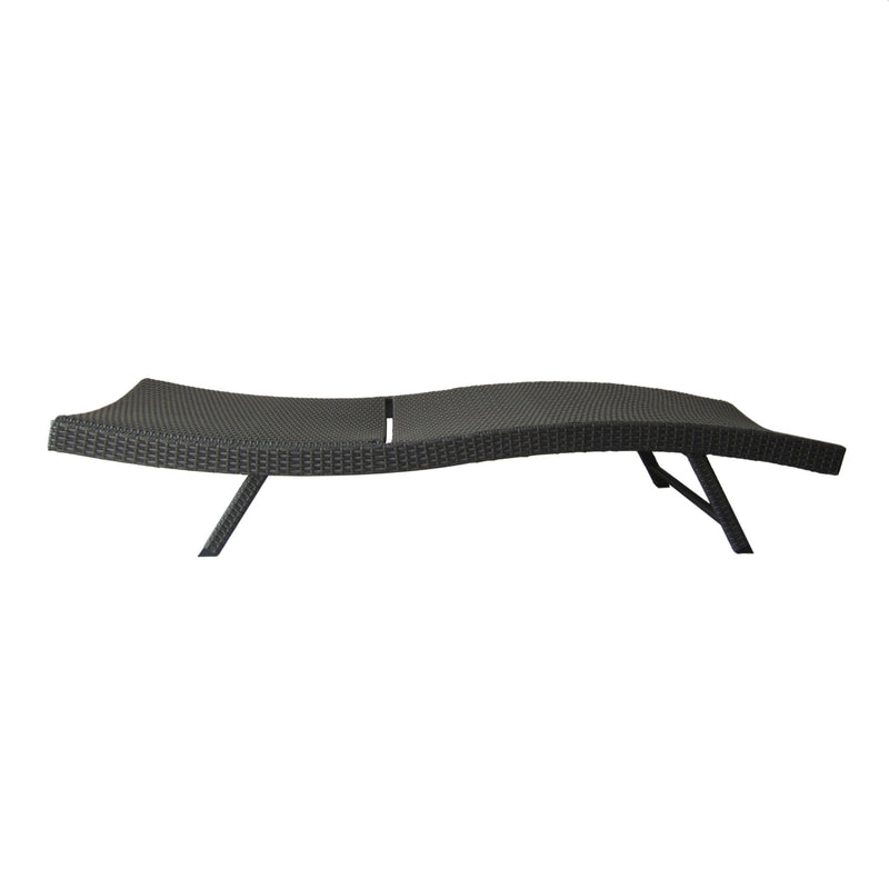 Wicker Chaise With Adjustable Reclining Seats (Set of 2) - Gray