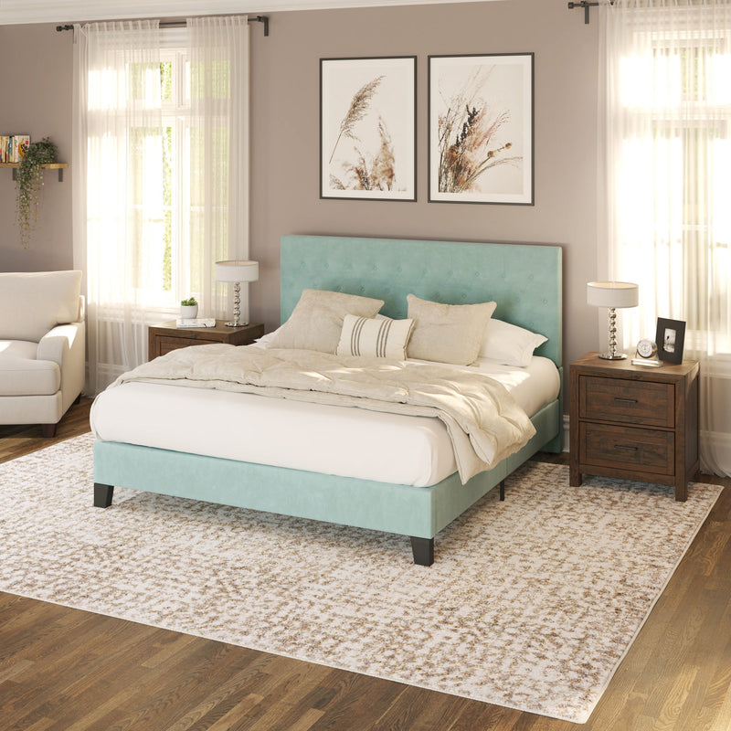 Transitional Upholstered Bed