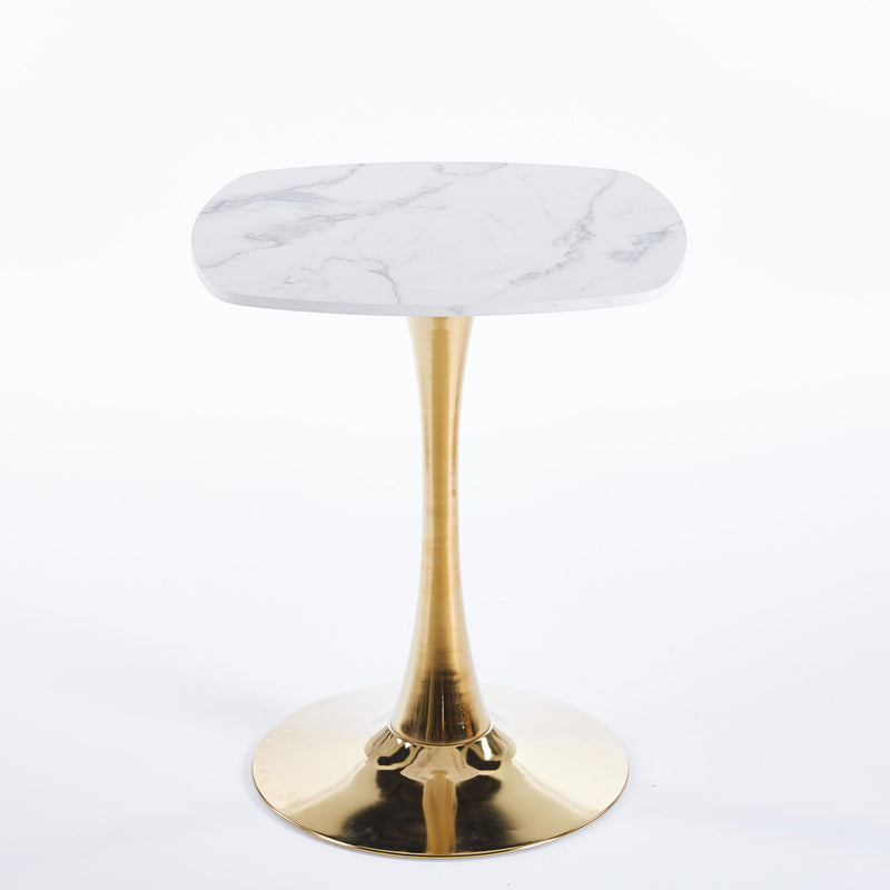 Square Tulip Dining Table For 2 - 4 People - Golden / White