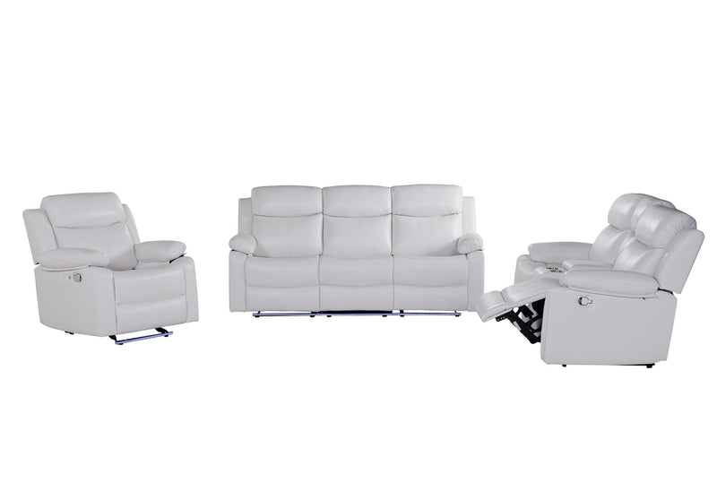 U6026 - Reclining Sofa With LED - White