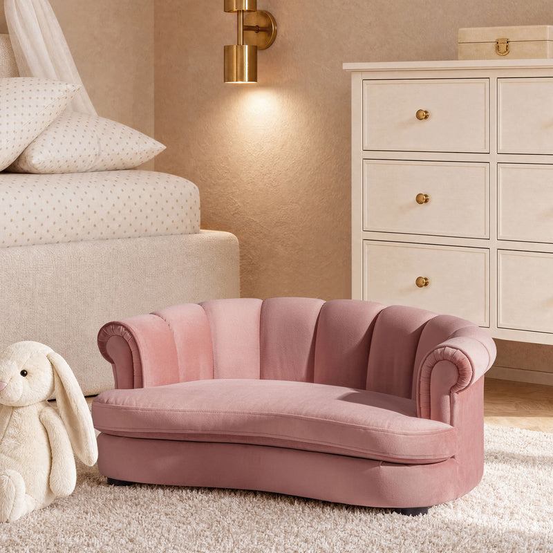 Halle - Rolled Arm Dog Bed - Pink