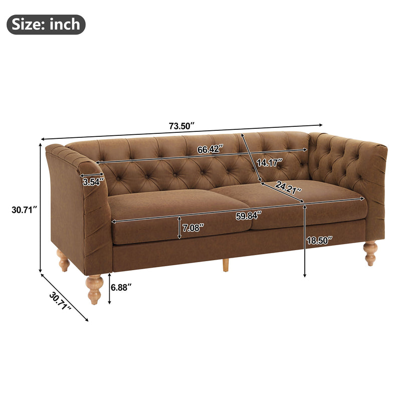 Chesterfield Sofa With Flared Arms For Living Room