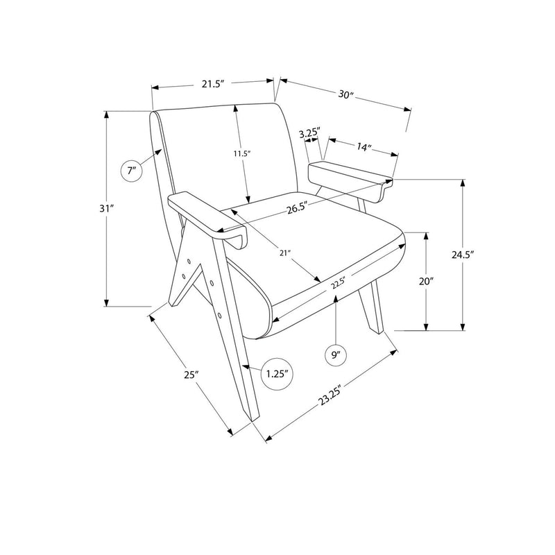 Accent Chair, Living Room & Bedroom Seating - Blue