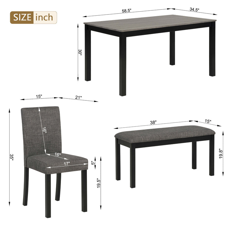 Modern Dining Table Set With Upholstered Chairs For Dining Room