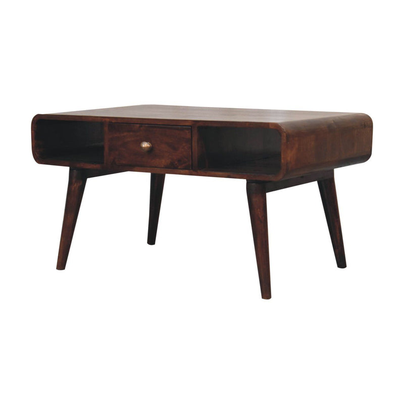 Solid Wood Curved Coffee Table