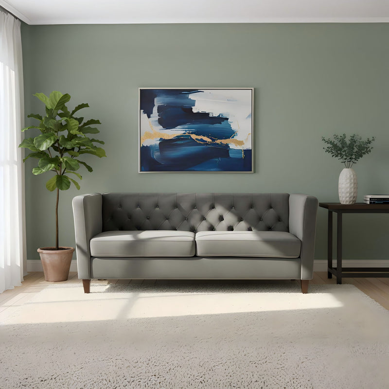 Button Tufted 3 Seater Sofa For Living Room