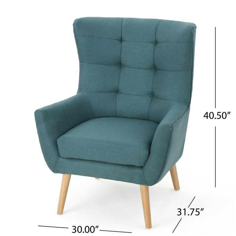 Club Chair With Rubberwood Legs