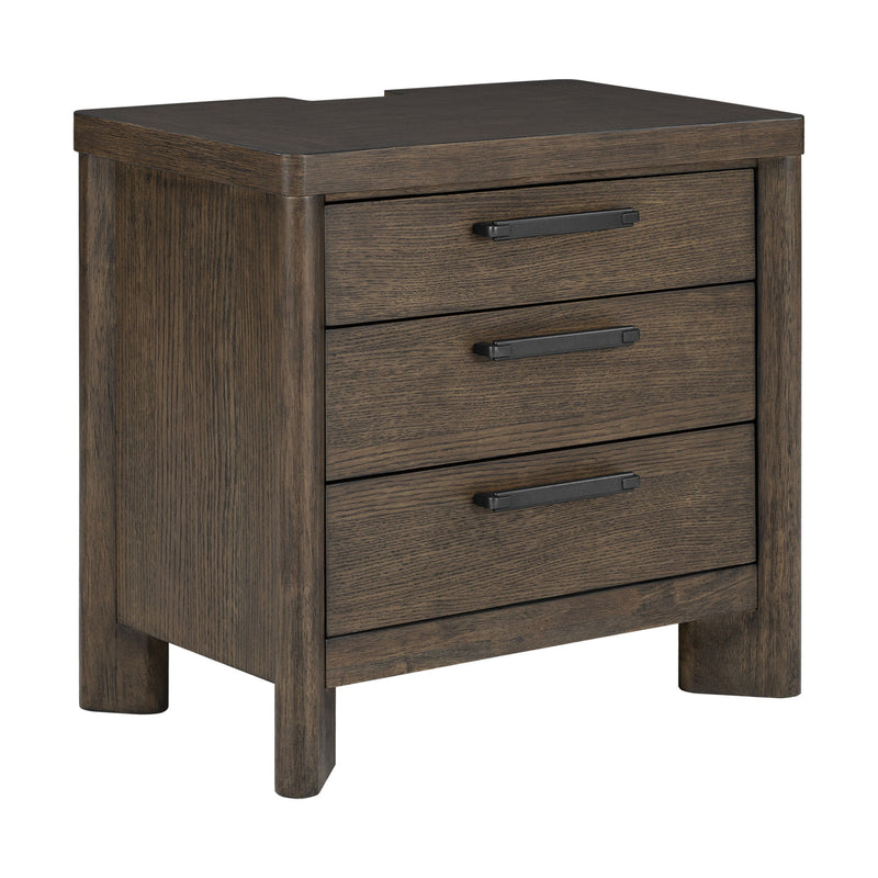3 Drawer Nightstand With USB - Dark Oak