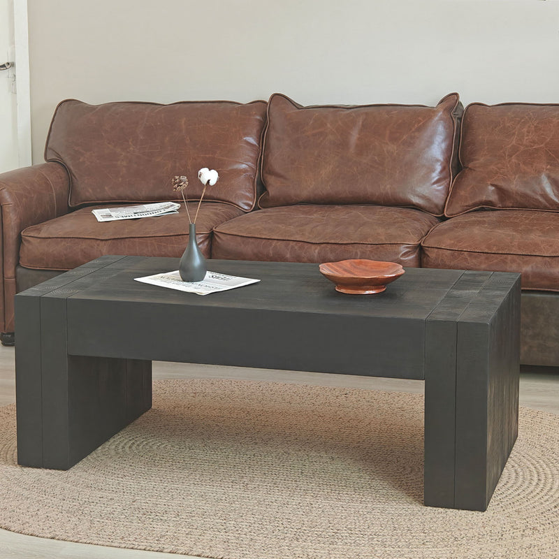 Modern Farmhouse Living Room Block Leg Coffee Table