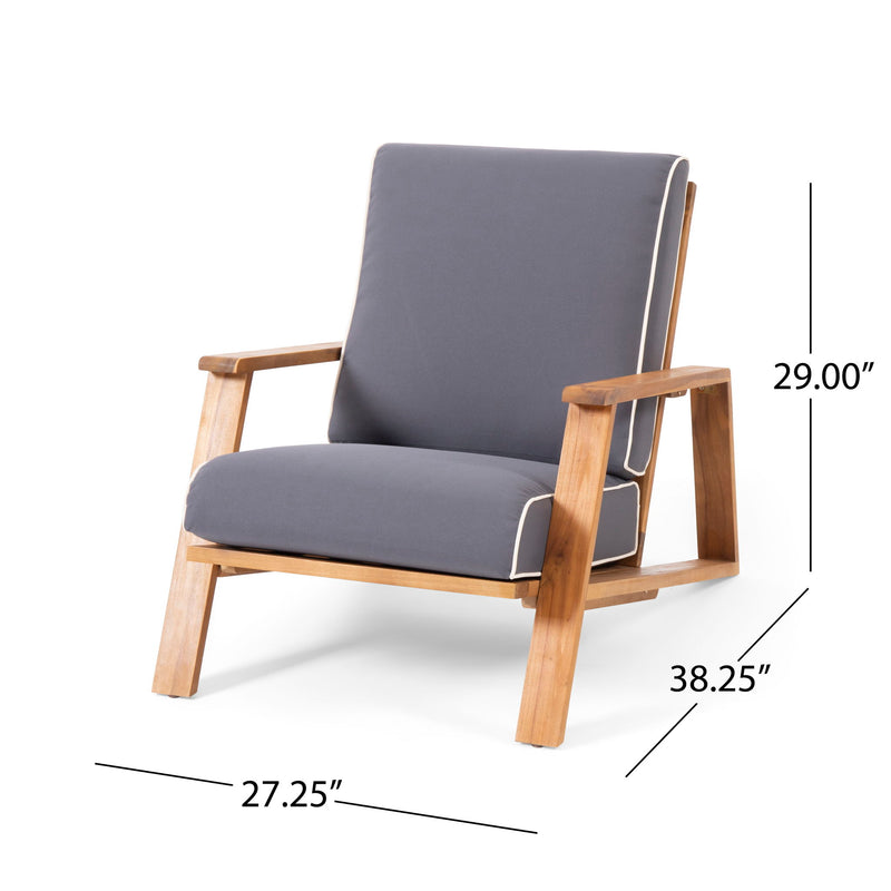 Outdoor Club Chair, Patio Lounge Chair With Removable Cushion