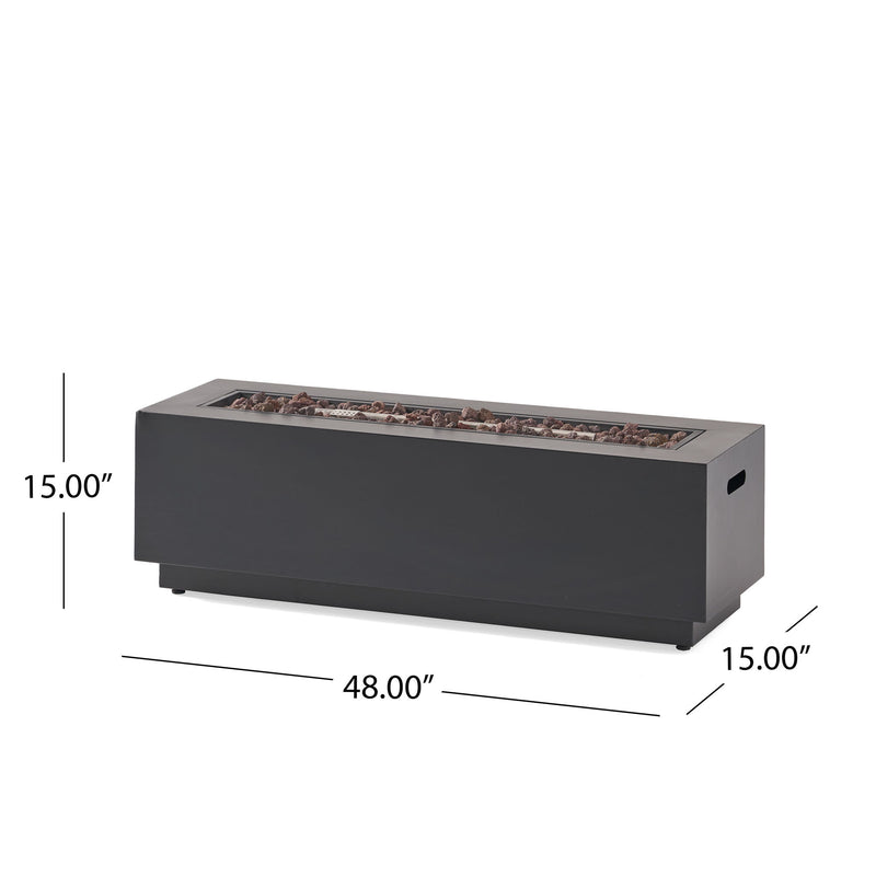 Modern Rectangular Iron Fire Pit 50, 000 Btu