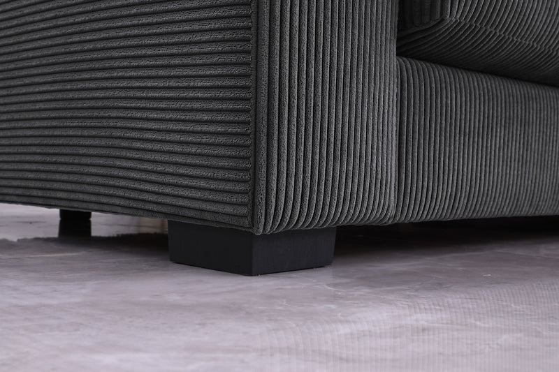 Naomi - 3 Piece Upholstered Sectional - Dark Gray