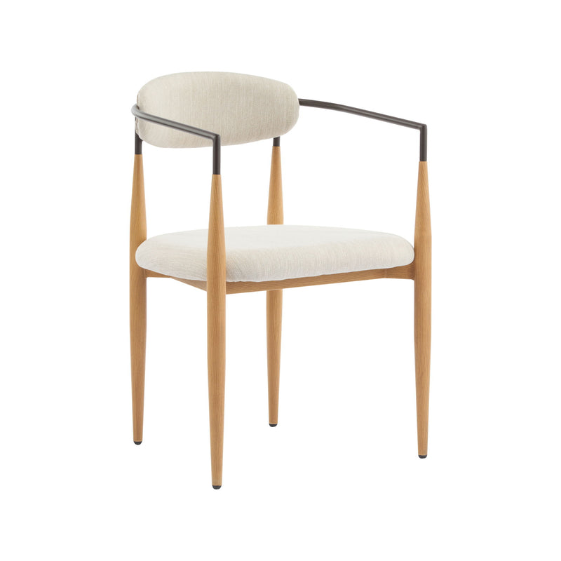 Modern Luxe Dining Arm Chair Set With Upholstery
