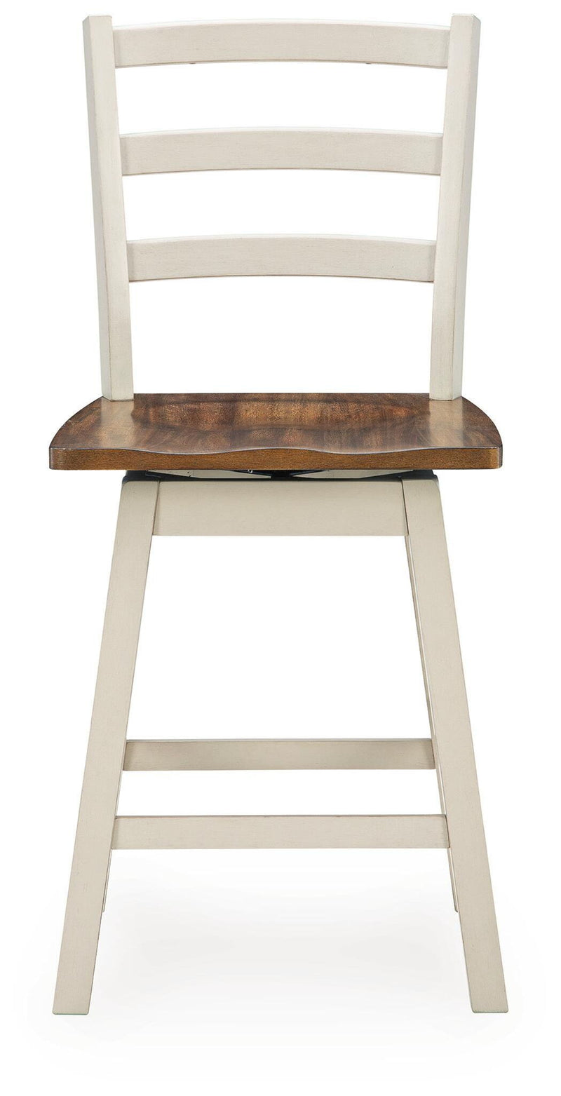 Brinfern - Swivel Stool (Set of 2) - Brown / Antique White