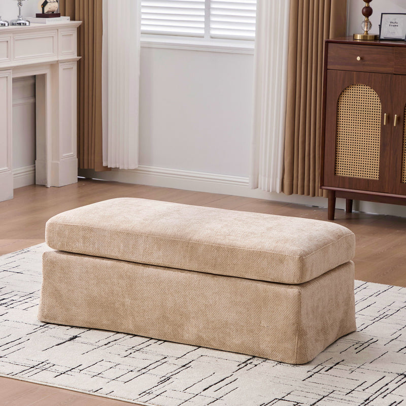 Ottoman Foot Stool With Metal Legs