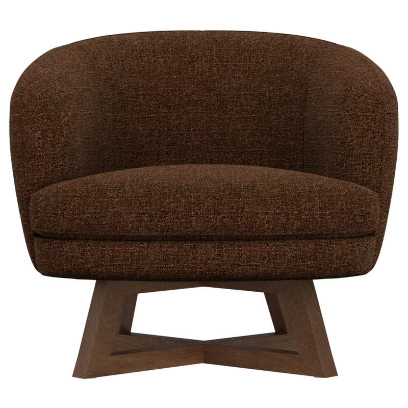 Swivel Accent Chair With Sculptural Base