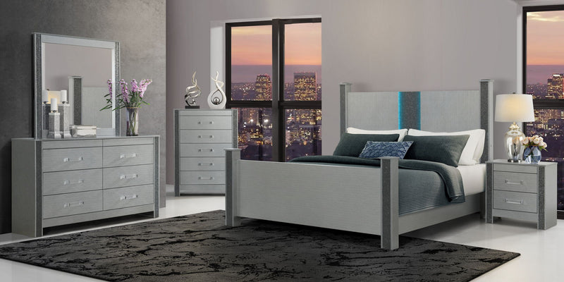 Logan - Nightstand - Silver