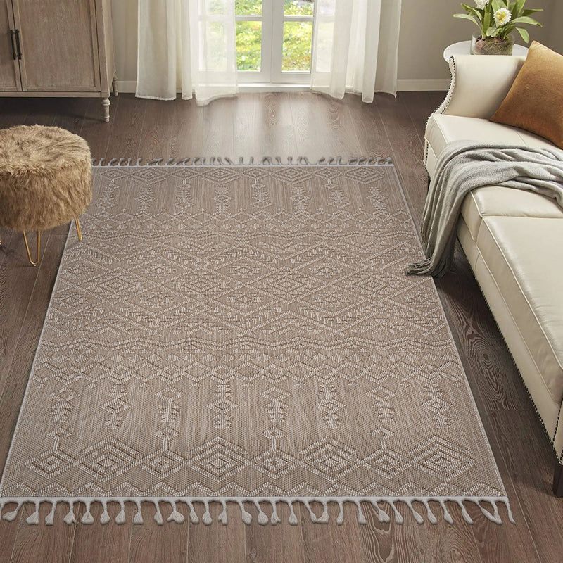 Guros - 4' X 6' Traditional Indoor / Outdoor Area Rug - Natural