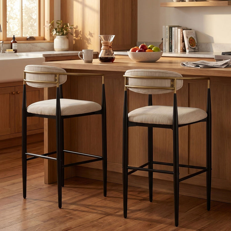 Modern Bar Stools With Armrests (Set of 2)