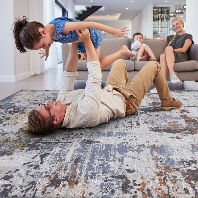 Payas - 8' X 10' Abstract Area Rug - Ivory / Navy