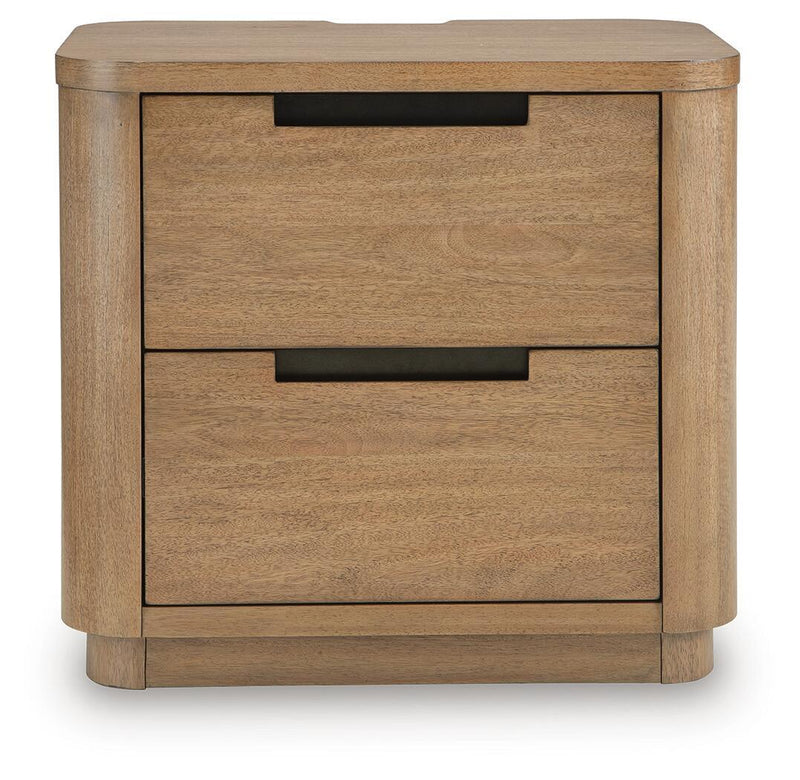 Pamaria - Two Drawer Night Stand - Light Brown