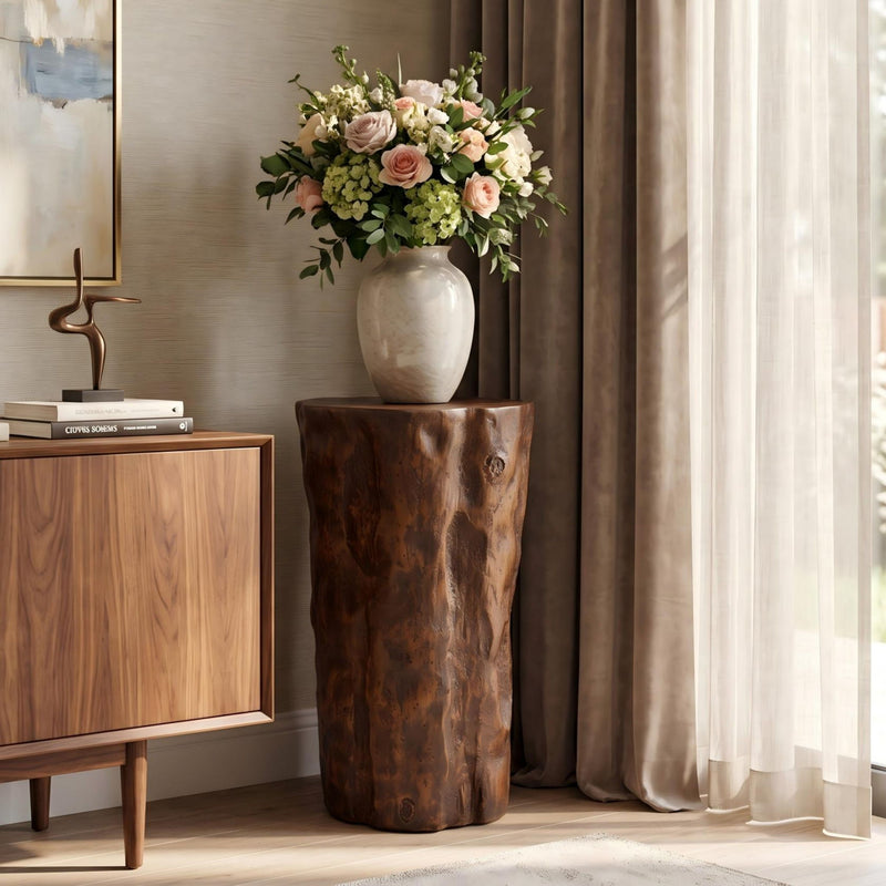 Rustic Tree Stump Side Table