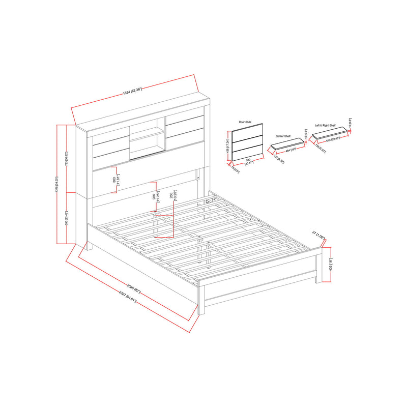 Soluto - Bed With Bookcase Headboard