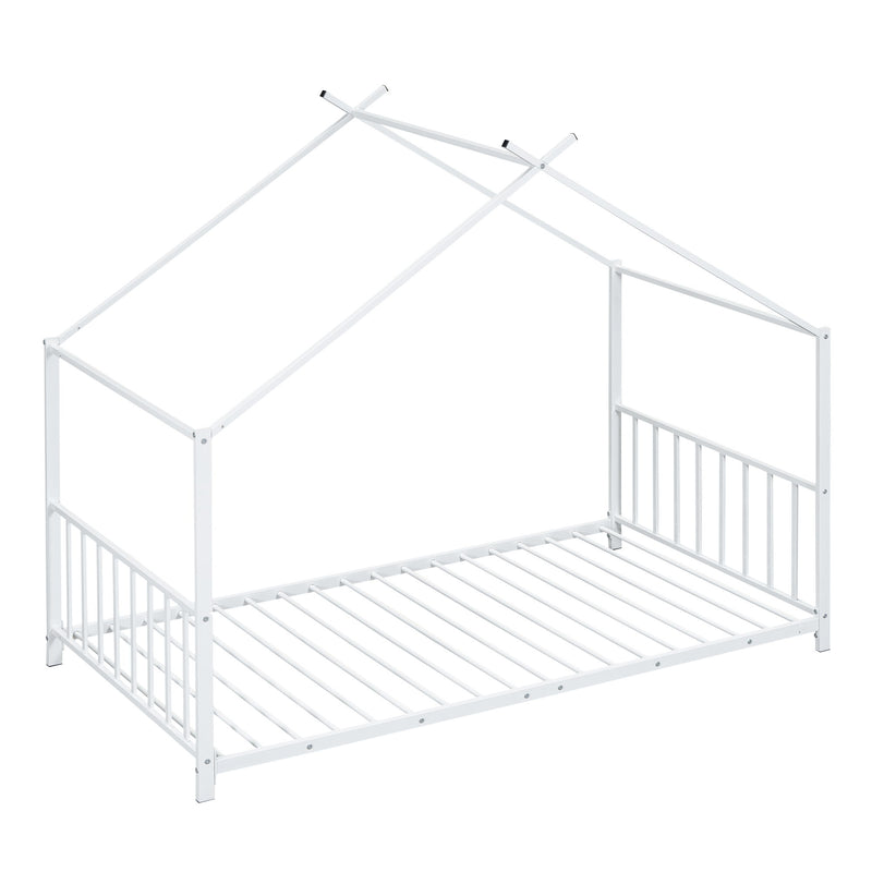 Metal House Platform Bed With Modern Design And Durable Frame