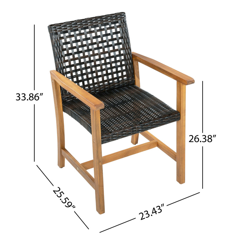 Outdoor Dining Chairs (Set of 2) - Brown / Teak