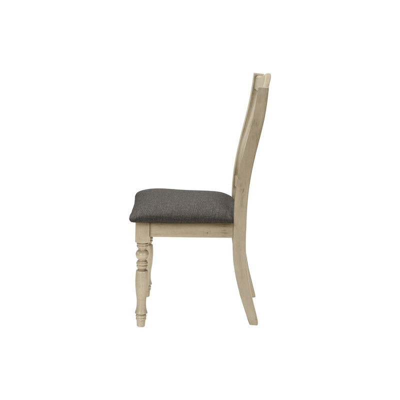 Dining Chair, Upholstered, Side, Transitional (Set of 2) - Gray