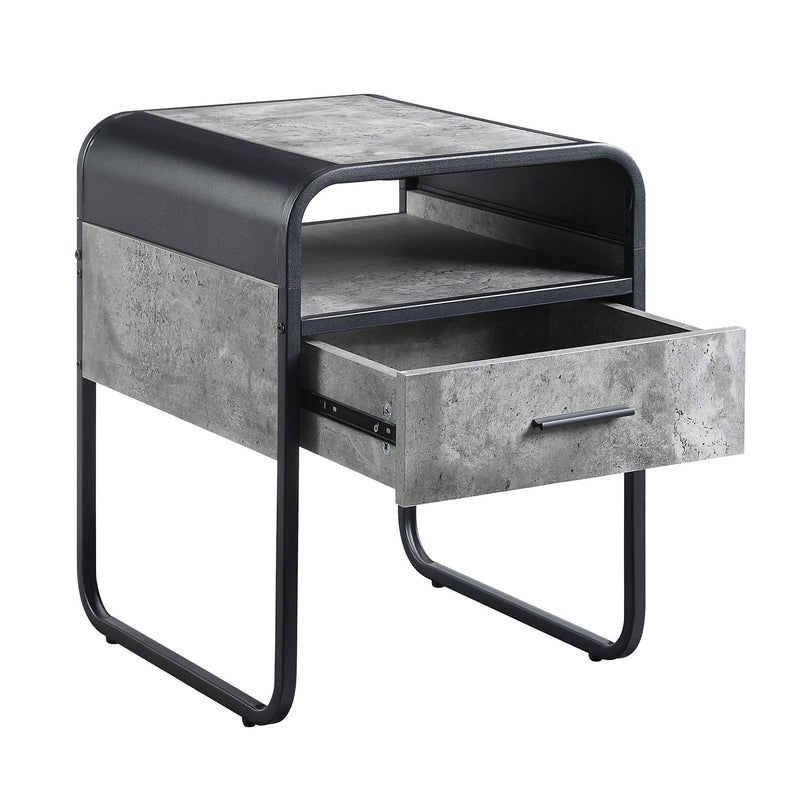 Raziela - End Table With Drawer - Black / Gray
