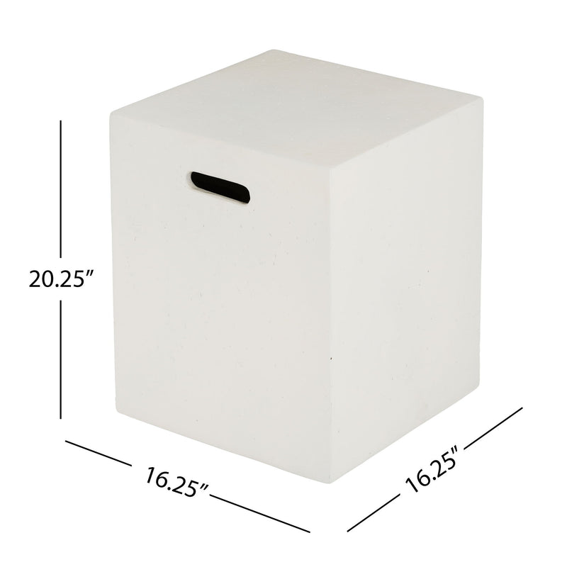 Modern Tank Holder Side Table With Smooth Concrete Surface