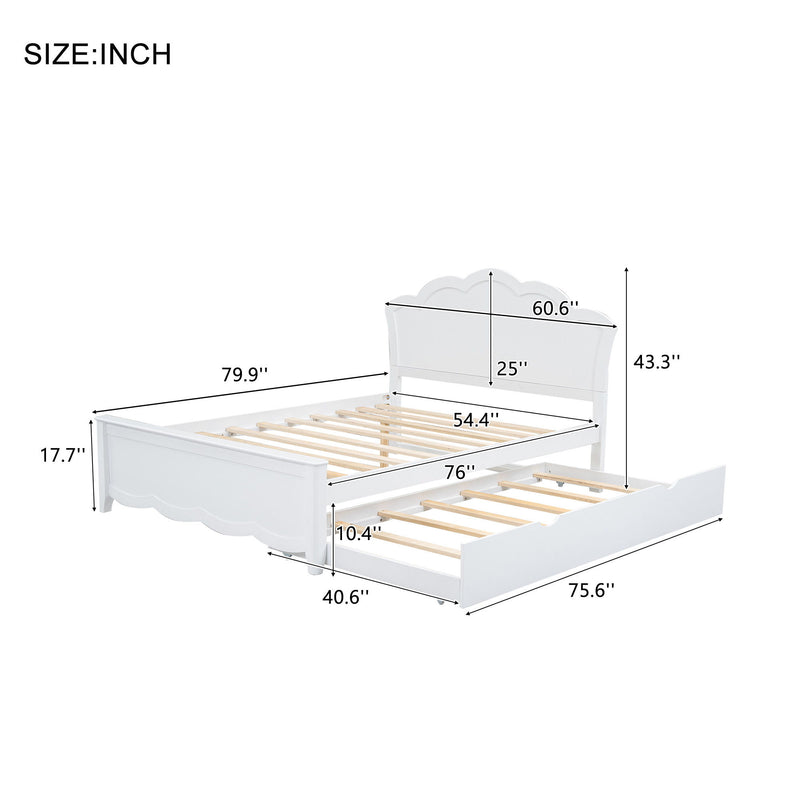 Platform Bed With Headboard And Trundle