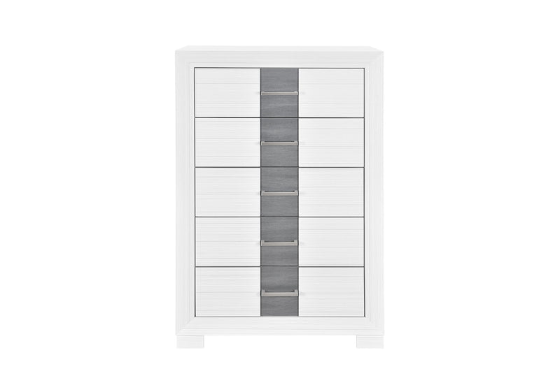 Optimus - 5 Piece Full Bedroom Set - White
