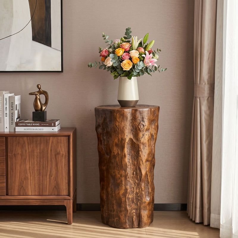 Rustic Tree Stump Side Table
