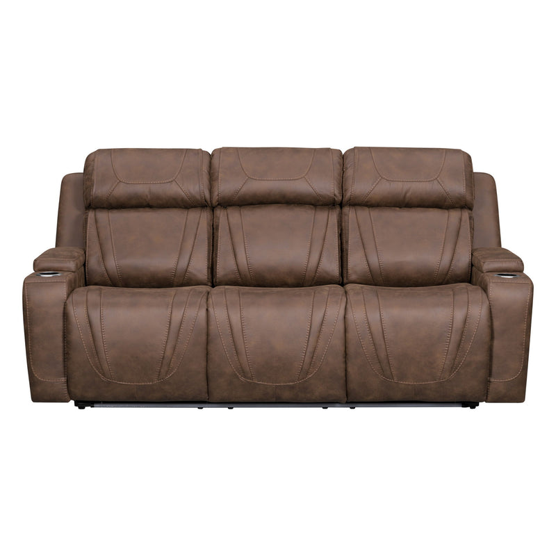 Carrow - Sofa With Power Headrest & Footrest, Stereo, Massage - Brown