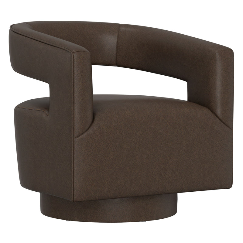 Swivel Accent Chair With Geometric Backrest
