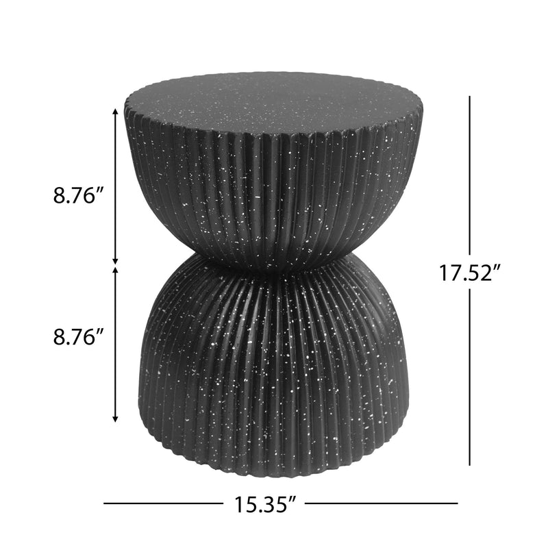 Side Table With Speckled Ribbed Texture