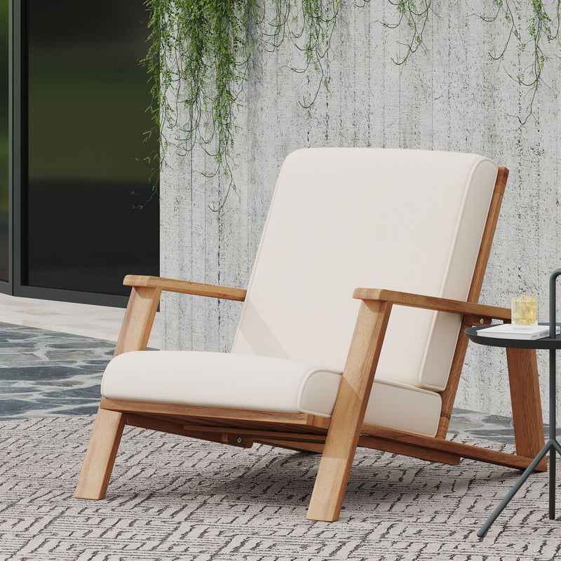 Outdoor Club Chair, Patio Lounge Chair With Removable Cushion