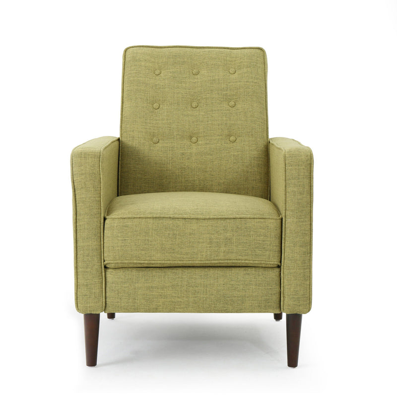Mid-Century Modern Recliner With Button Tufted Waffle Stitch