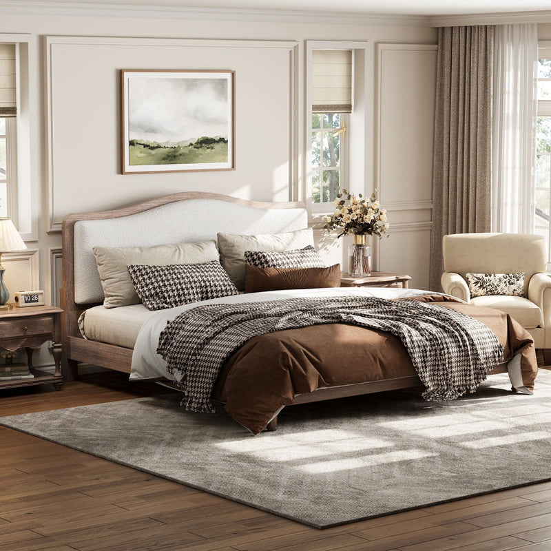 Platform Bed With Upholstered Headboard