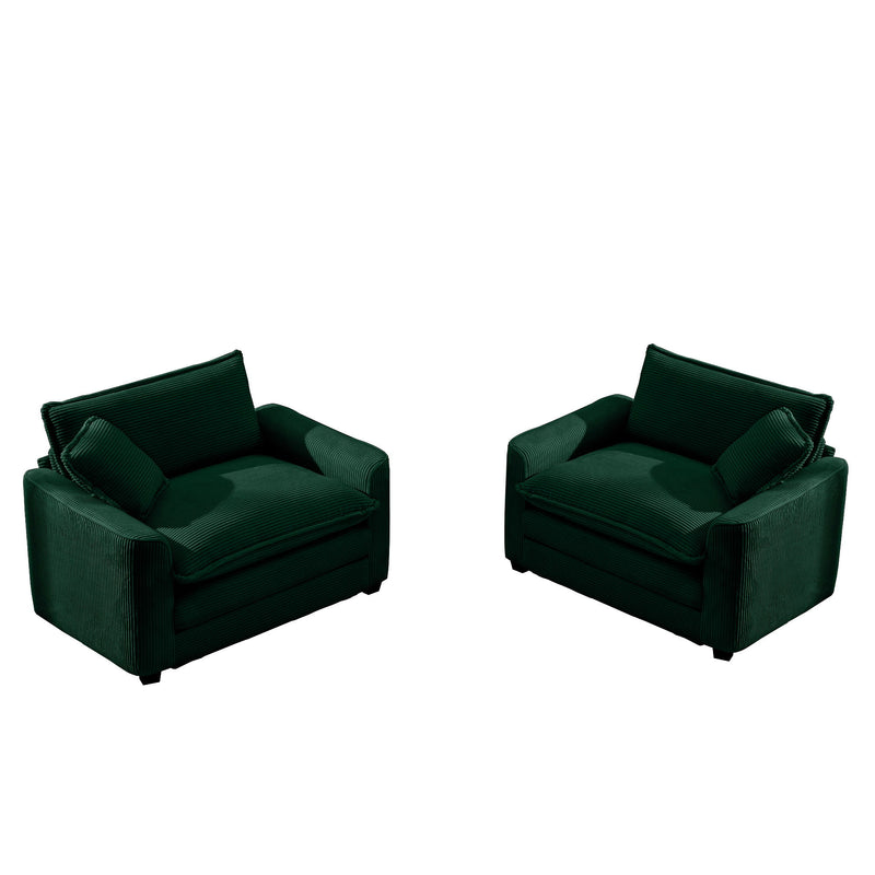 Modern Classic Fabric Single Chair Deep Seat Sofa With Pillow