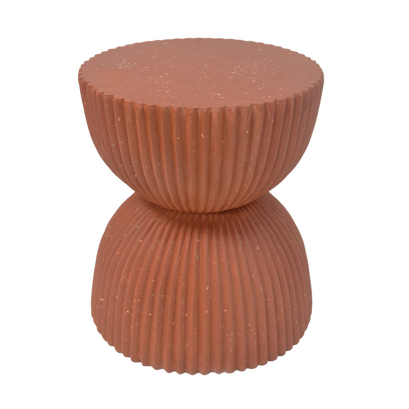 Side Table With Speckled Ribbed Texture