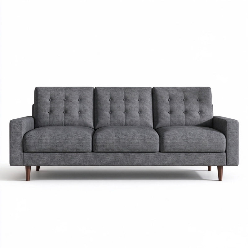 3 Seat Sofa Couch With Tufted Back Upholstered Couch For Living Room