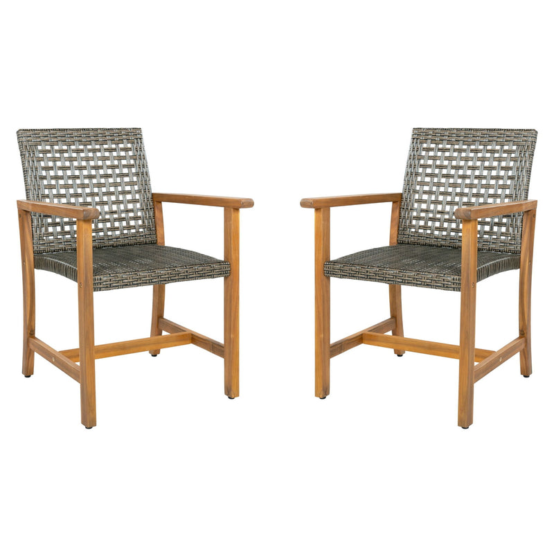 Outdoor Dining Chairs (Set of 2) - Mocha / Teak