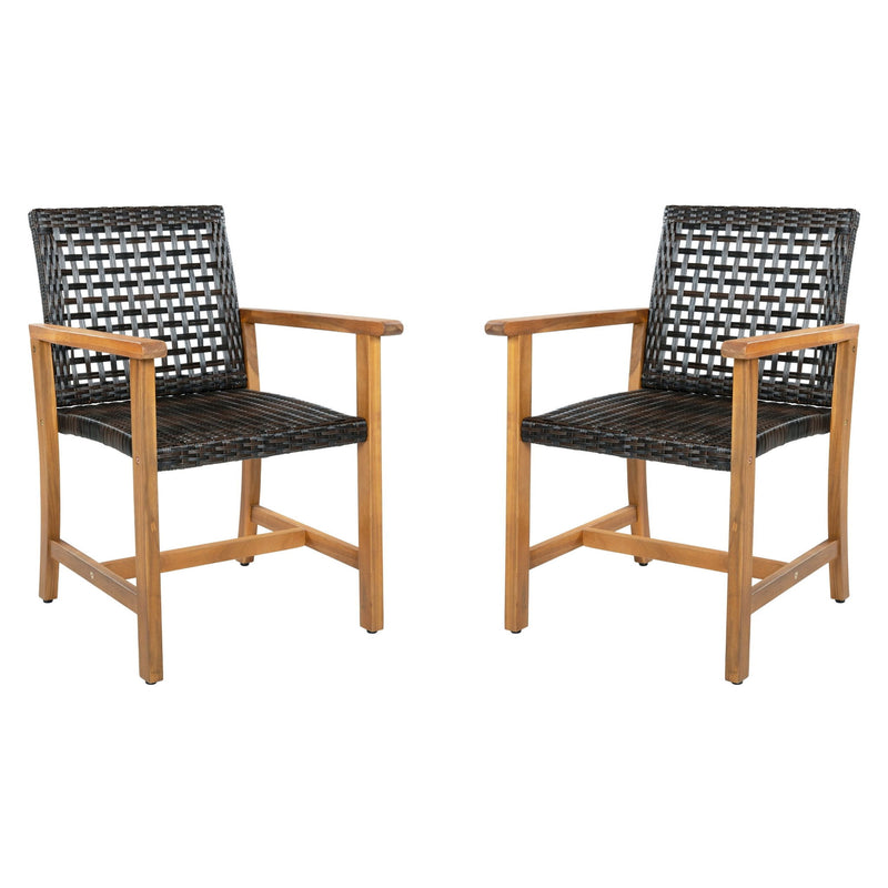 Outdoor Dining Chairs (Set of 2) - Brown / Teak