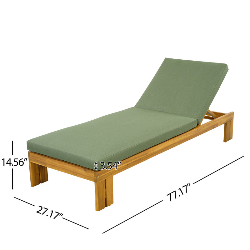 Outdoor Chaise Lounge Set & Side Table, 5 Position Adjustable Patio Recliner