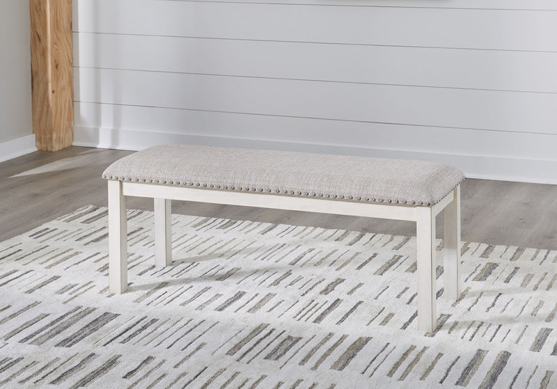 Robbinsdale - Large Upholstered Dining Room Bench - Antique White