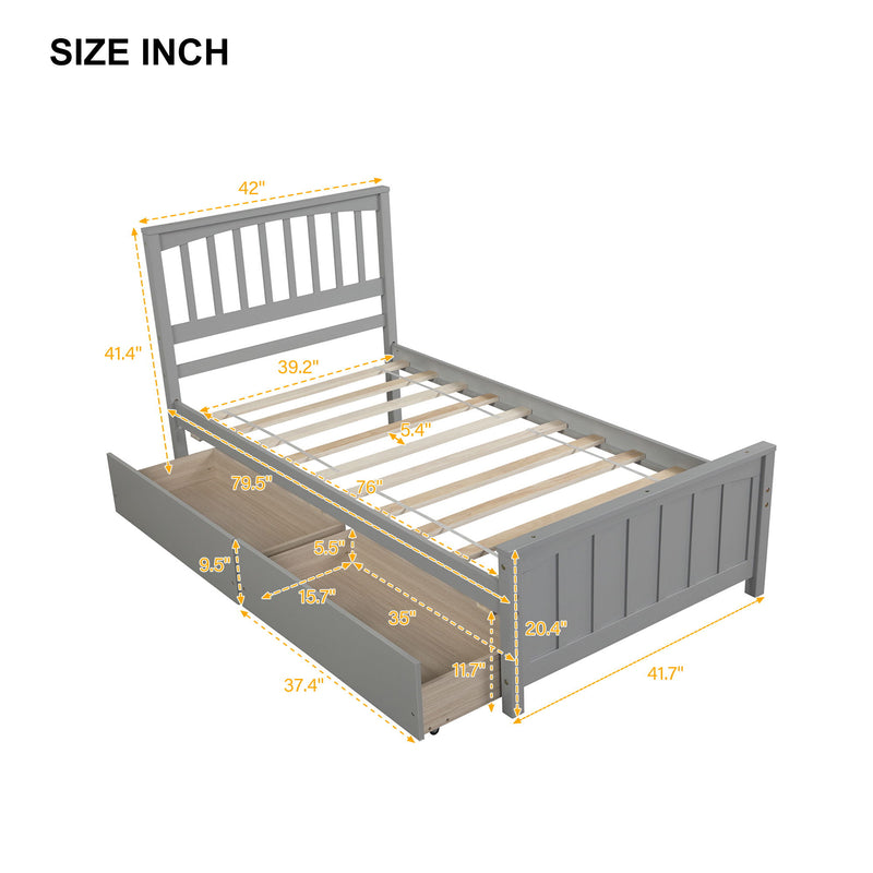 Platform Bed With Two Drawers